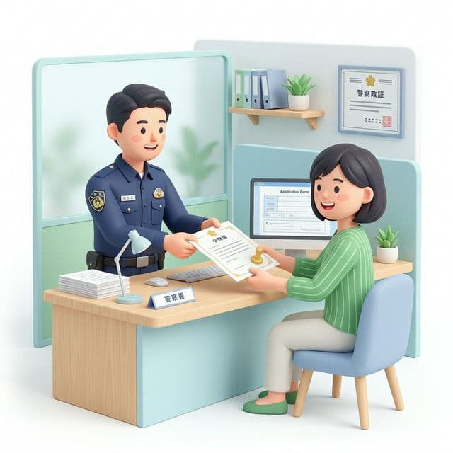 古物商許可を警察署で取得するイメージ